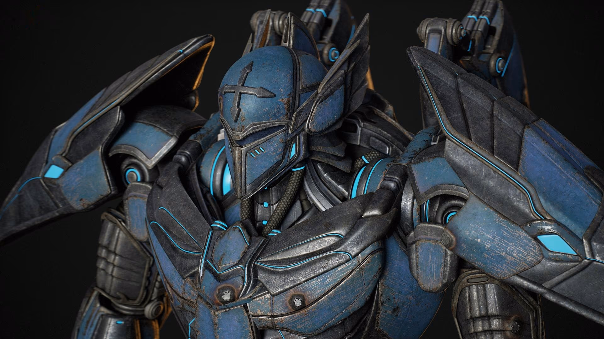 Hard surface giant robot mech model by Hexar Studios