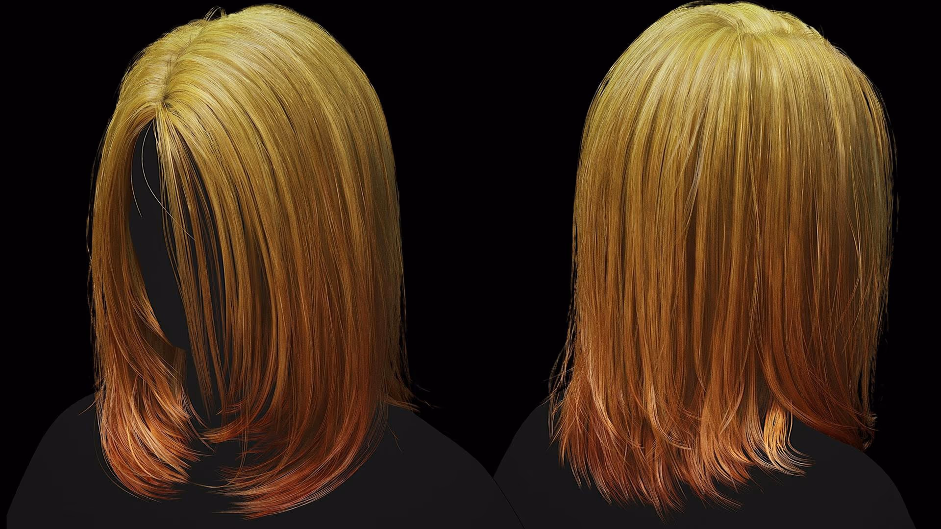 Hair Female Straight – game art by Hexar Studios
