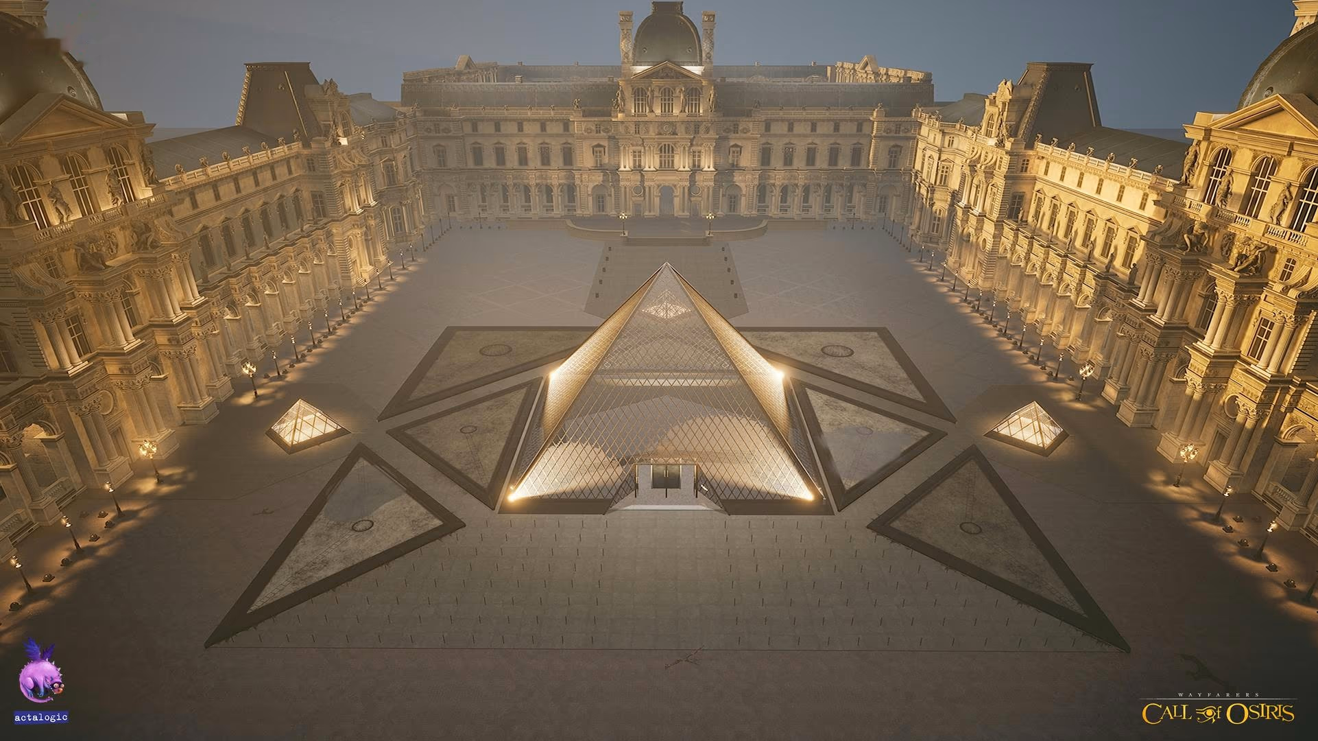 Louvre plaza lighting – 3D environment art by Hexar Studios