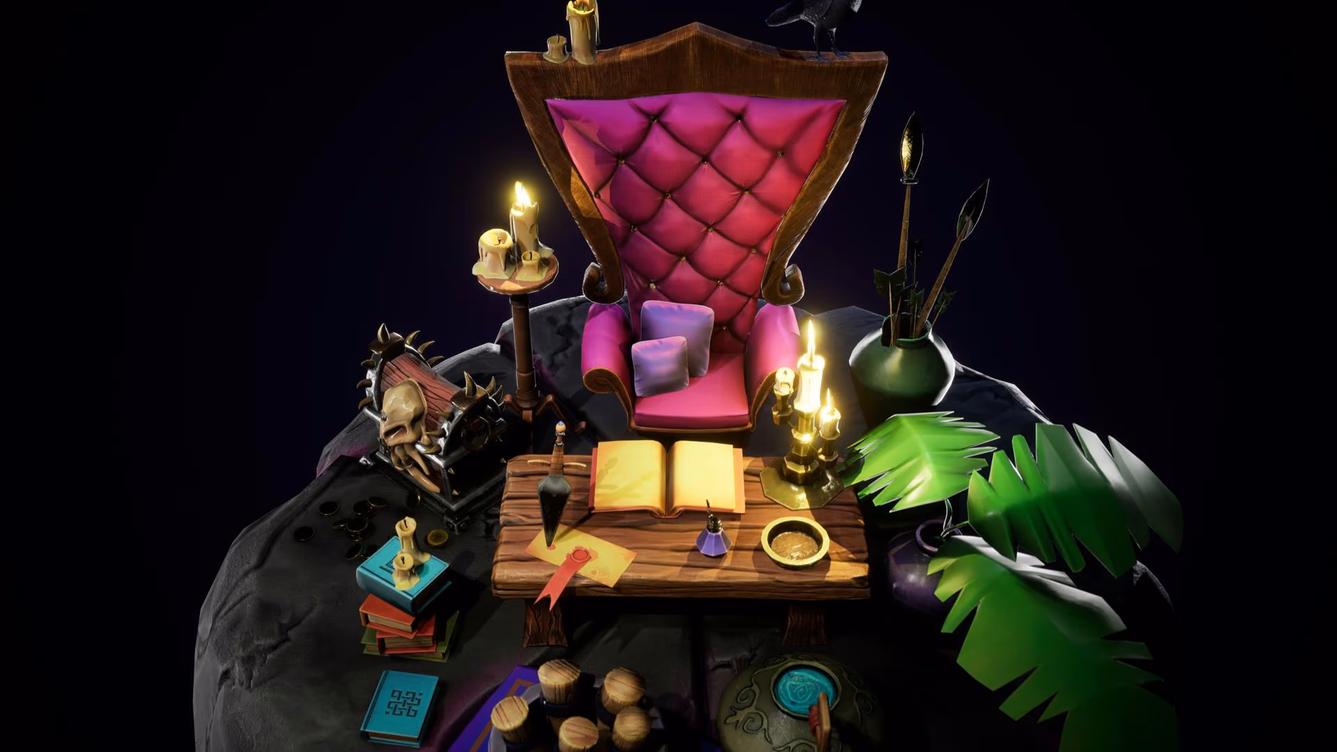 Stylized Table And Chair – game art by Hexar Studios