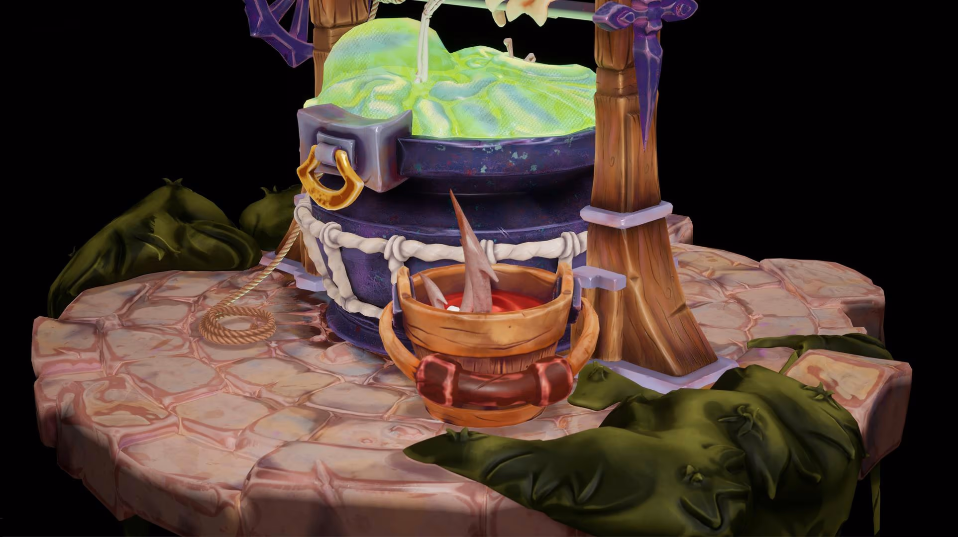Stylized Well – game art by Hexar Studios