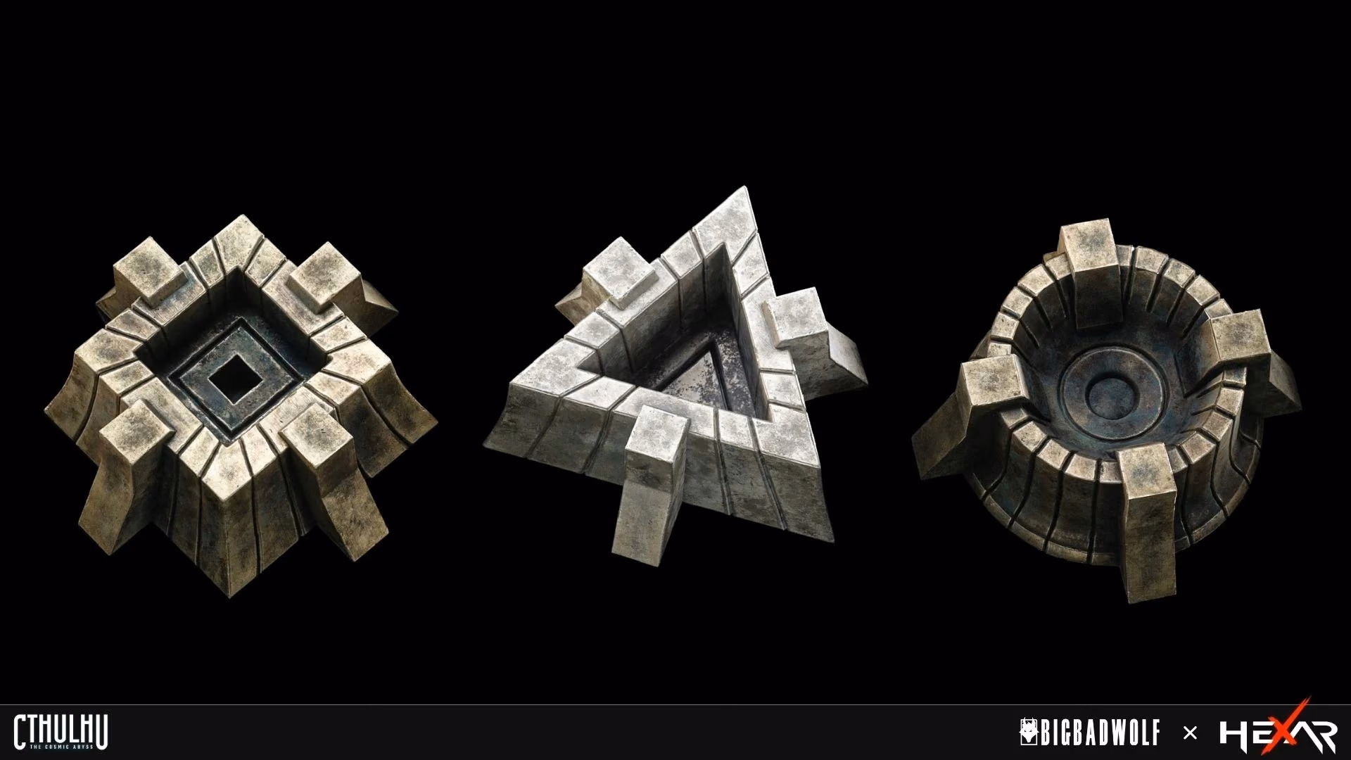 Geometric relic set – Cthulhu: The Cosmic Abyss 3D game art by Hexar Studios