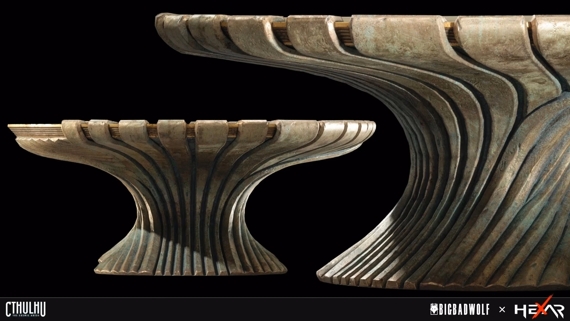 Organic stone pedestals – Cthulhu: The Cosmic Abyss 3D game art by Hexar Studios