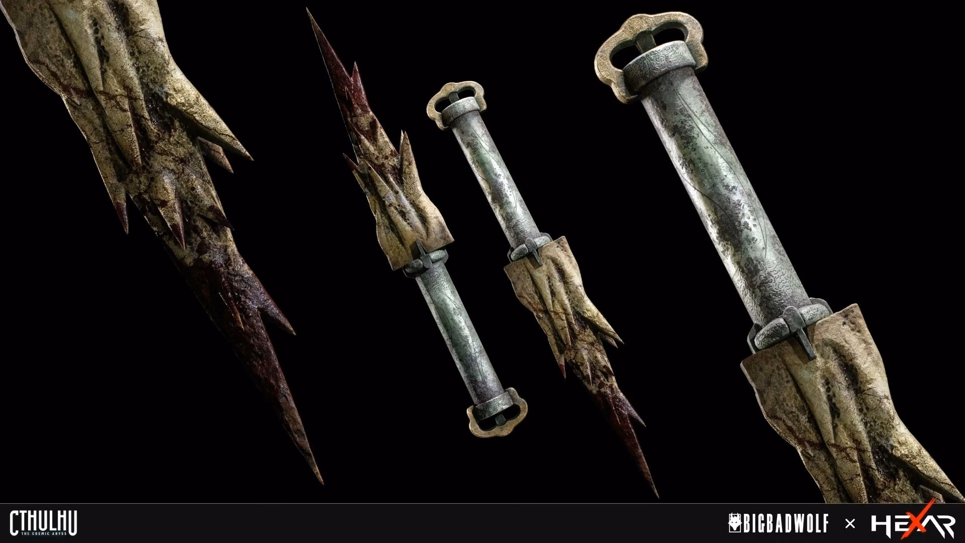 Ritual staff props – Cthulhu: The Cosmic Abyss 3D game art by Hexar Studios