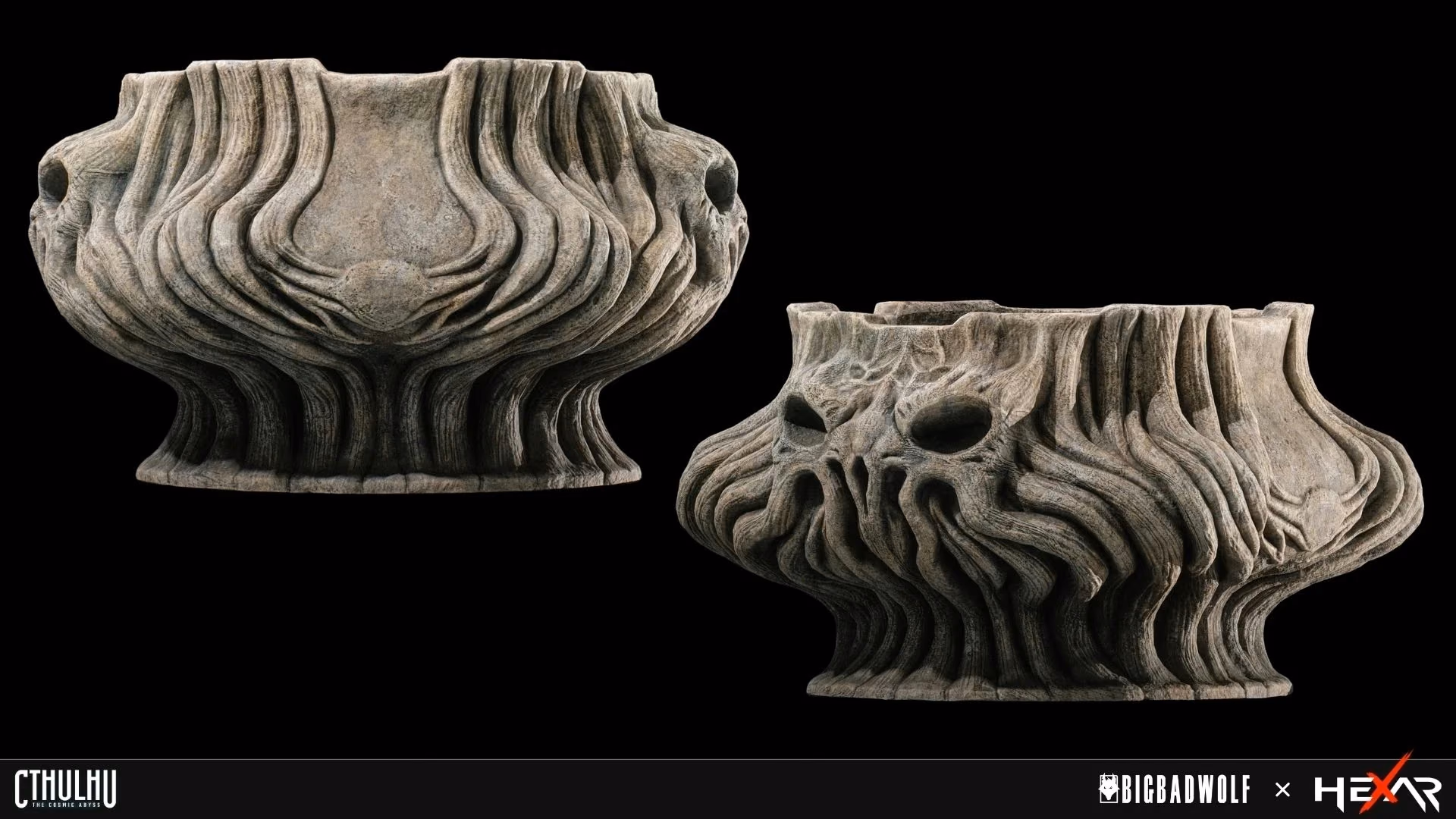 Carved stone urn – Cthulhu: The Cosmic Abyss 3D game art by Hexar Studios